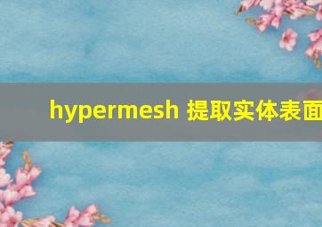 hypermesh 提取实体表面